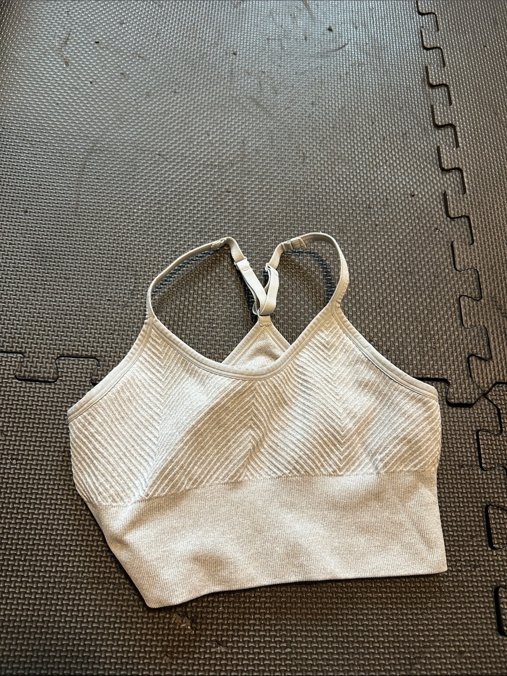 Unlisted Light Gray Seamless Ribbed Sports Bralette